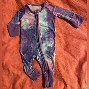 Little Sleepies Purple Watercolor Zippy Newborn